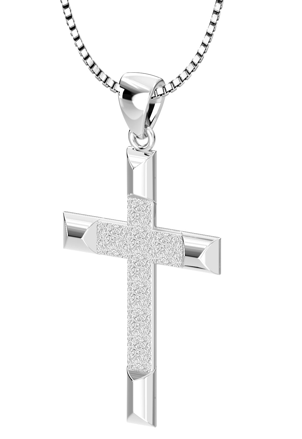 Ladies 925 Sterling Silver Cross Pendant -High Polished Finish