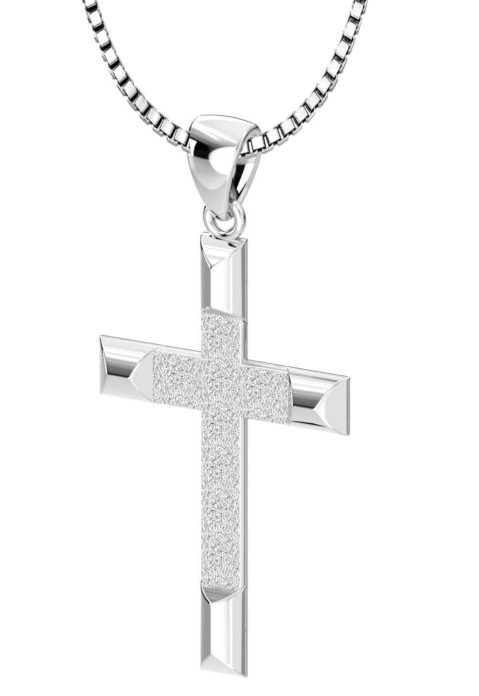 Ladies 925 Sterling Silver Cross Pendant -High Polished Finish