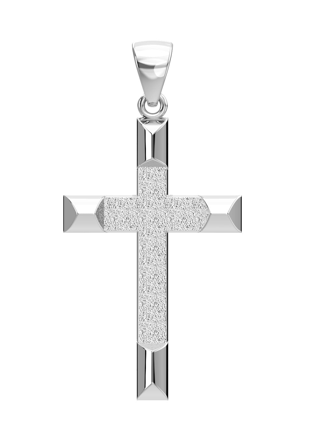 Ladies 925 Sterling Silver Cross Pendant -High Polished Finish