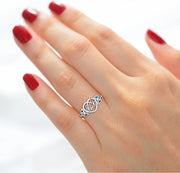 Ladies 925 Sterling Silver Irish Celtic Love Knot & Heart Ring - US Jewels