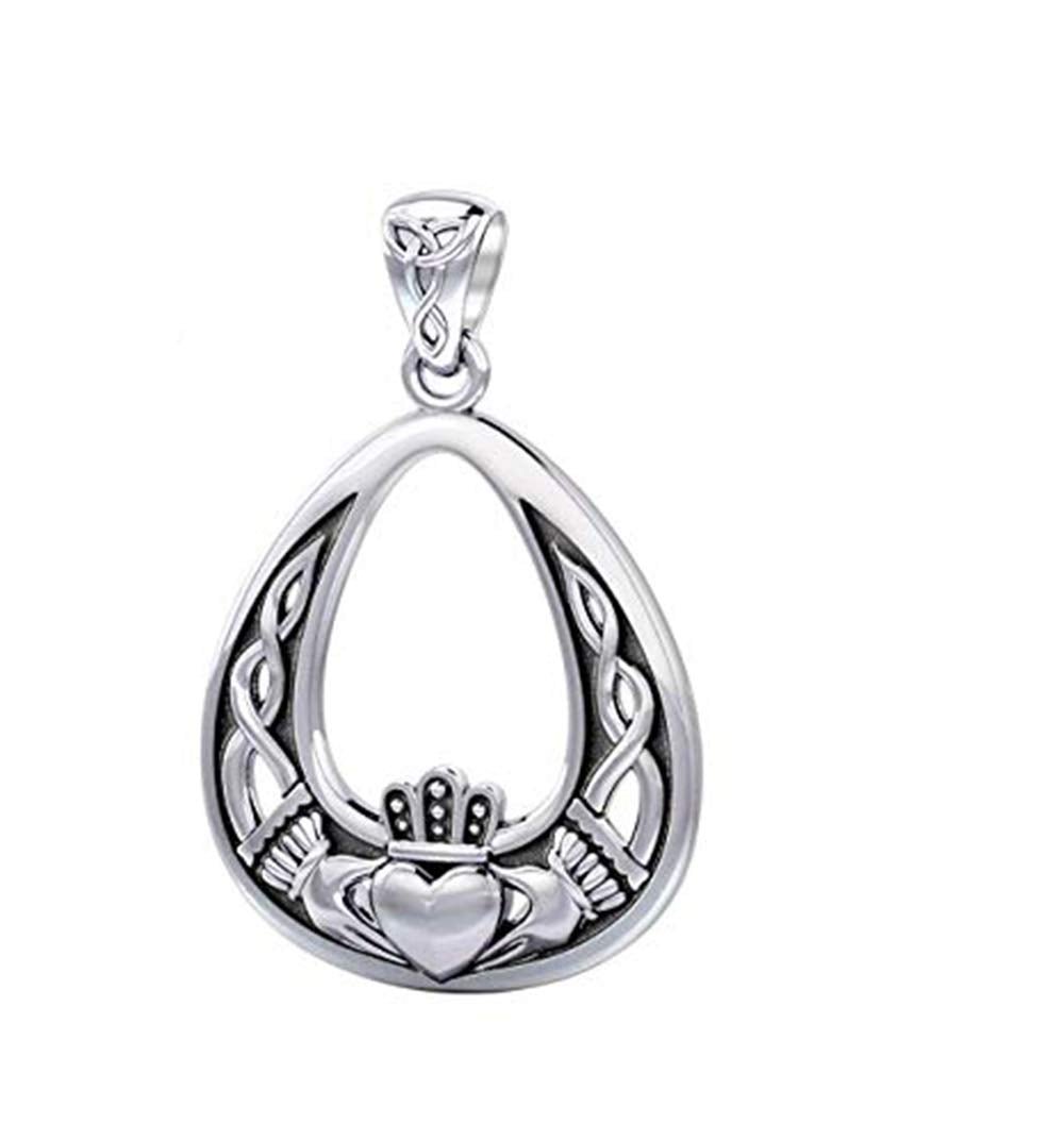MARCH Birthstone Silver Claddagh Pendant LS-SP91-3 | Claddagh jewelry,  Claddagh, March birth stone