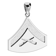 Ladies 925 Sterling Silver Lance Corporal US Marine Corps Pendant - US Jewels