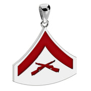 Ladies 925 Sterling Silver Lance Corporal US Marine Corps Pendant - US Jewels