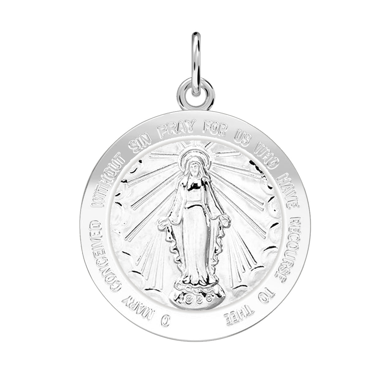 Virgin Mary Necklace - Pendant Necklace Of 0.925 Silver 32mm