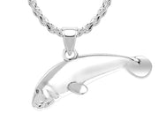 Ladies 925 Sterling Silver Manatee Aquatic Pendant Necklace - US Jewels