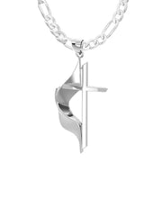 Ladies 925 Sterling Silver Methodist Cross Pendant Necklace, 19mm - US Jewels