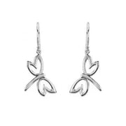 Ladies 925 Sterling Silver Petite Dragonfly Dangle Earrings - US Jewels
