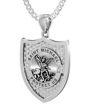 Ladies 925 Sterling Silver Saint Michael Antique Finish Pendant, 28mm - US Jewels