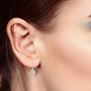Ladies 925 Sterling Silver Sand Dollar Dangle Earrings - US Jewels
