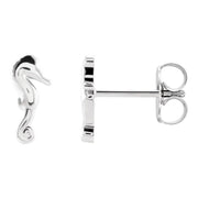 Ladies 925 Sterling Silver Seahorse Stud Earrings - US Jewels