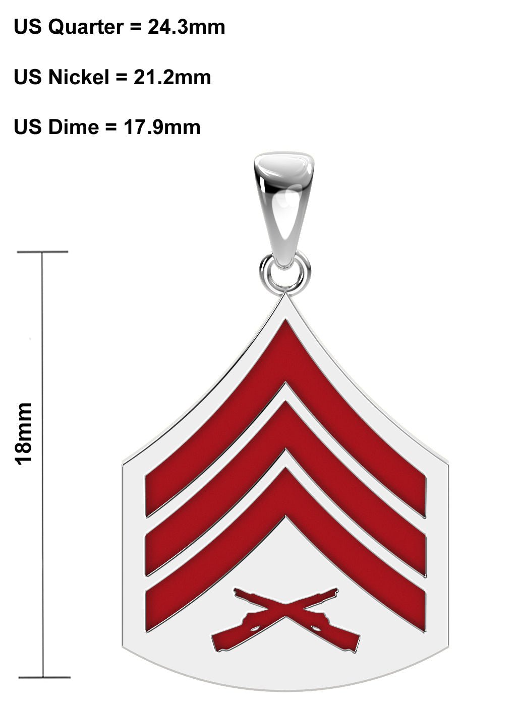 Ladies 925 Sterling Silver Sergeant US Marine Corps Pendant - US Jewels