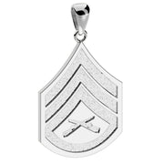 Ladies 925 Sterling Silver Staff Sergeant US Marine Corps Pendant - US Jewels
