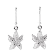 Ladies 925 Sterling Silver Starfish Dangle Earrings. - US Jewels