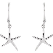Ladies 925 Sterling Silver Starfish Dangle Earrings - US Jewels