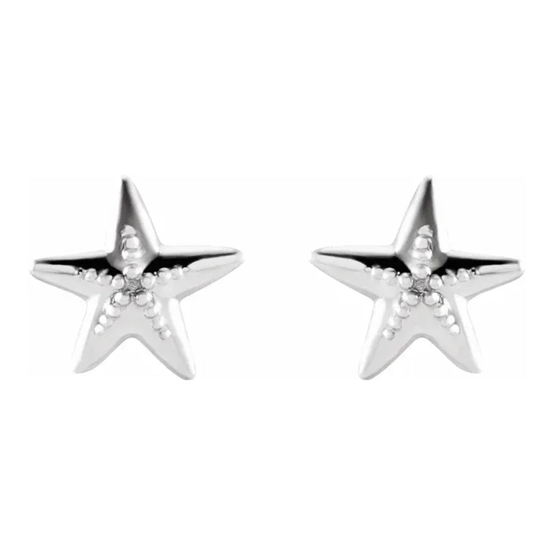 Ladies 925 Sterling Silver Starfish Stud Earrings - US Jewels