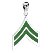 Ladies 925 Sterling Silver US Army Corporal Rank Pendant - US Jewels