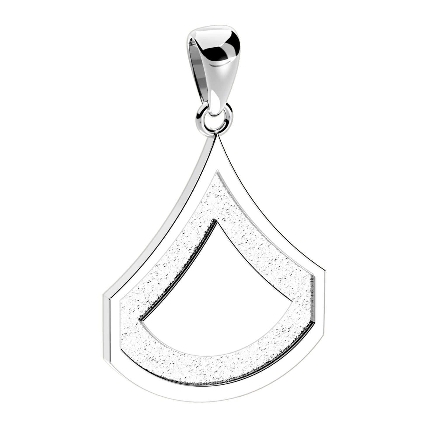 Ladies 925 Sterling Silver US Army Private First Class Rank Pendant - US Jewels