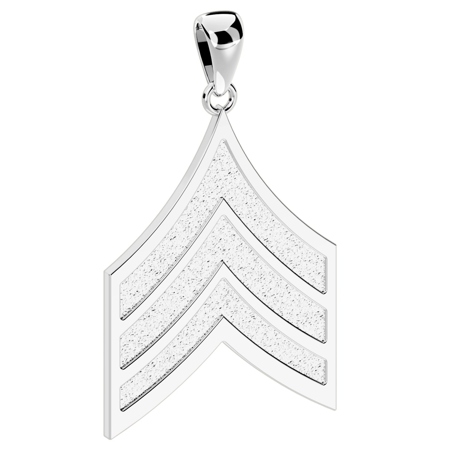 Ladies 925 Sterling Silver US Army Sergeant Rank Pendant - US Jewels