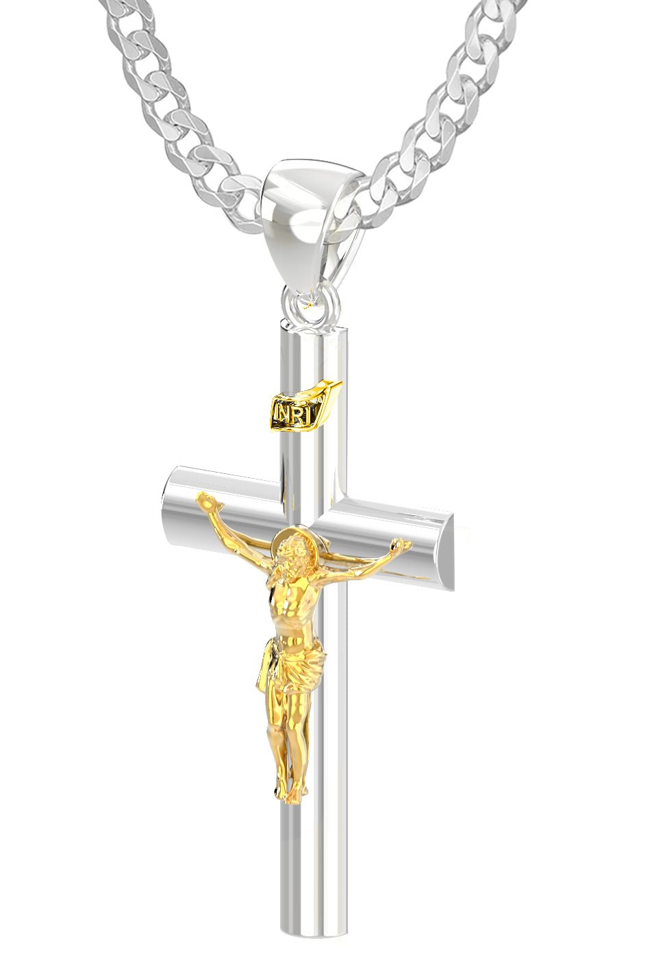 White gold crucifix on sale mens