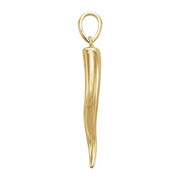 Ladies or Men's 14K Yellow, White, or Rose Gold Italian Horn Cornicello Pendant - US Jewels