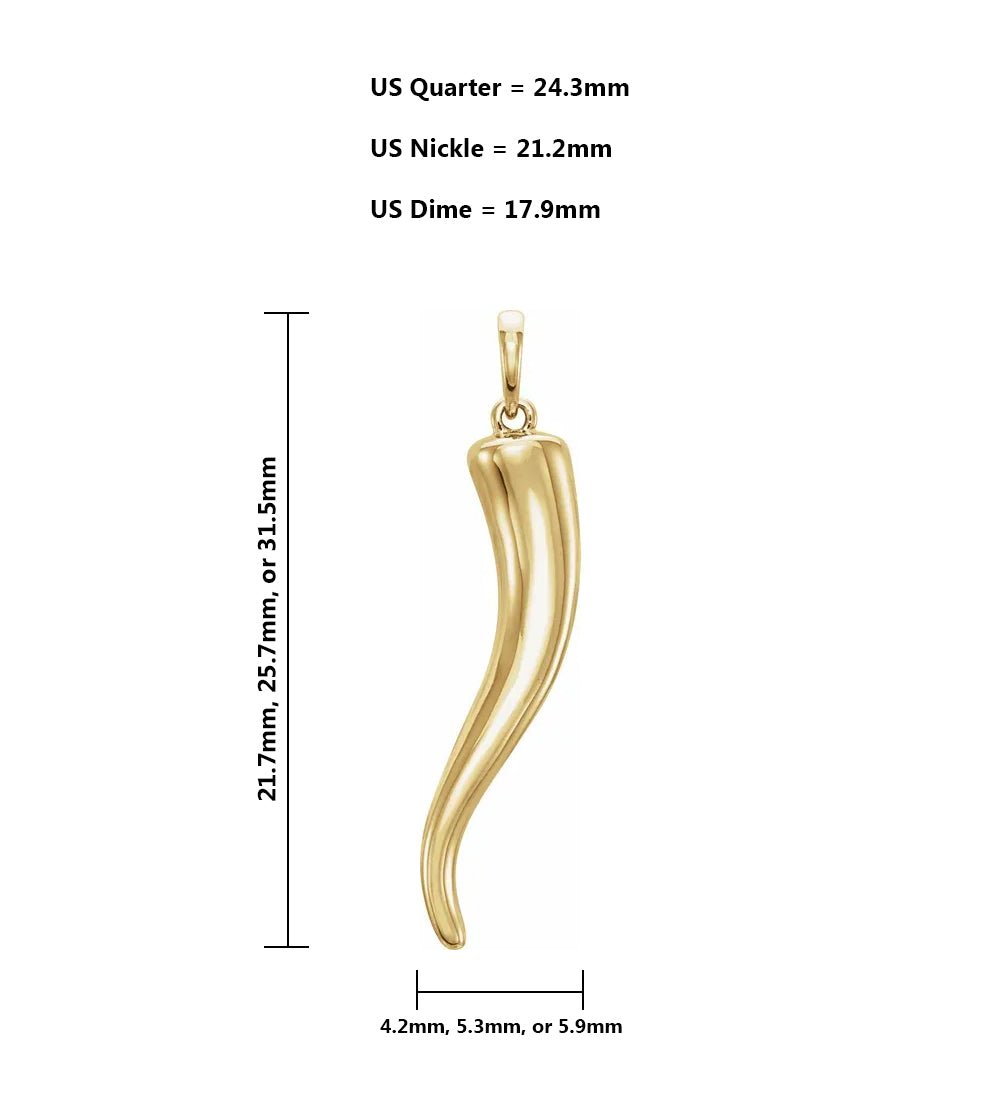 Gold italian shop horn necklace womens