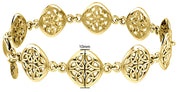 Ladies Yellow Gold Irish Celtic Four Point Quarternary Knot Bracelet - US Jewels