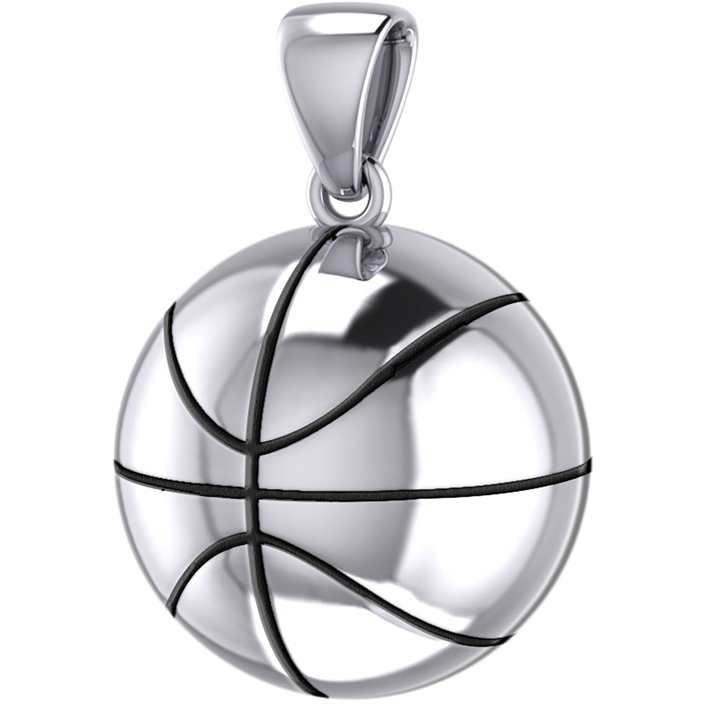 Sterling silver deals basketball pendant