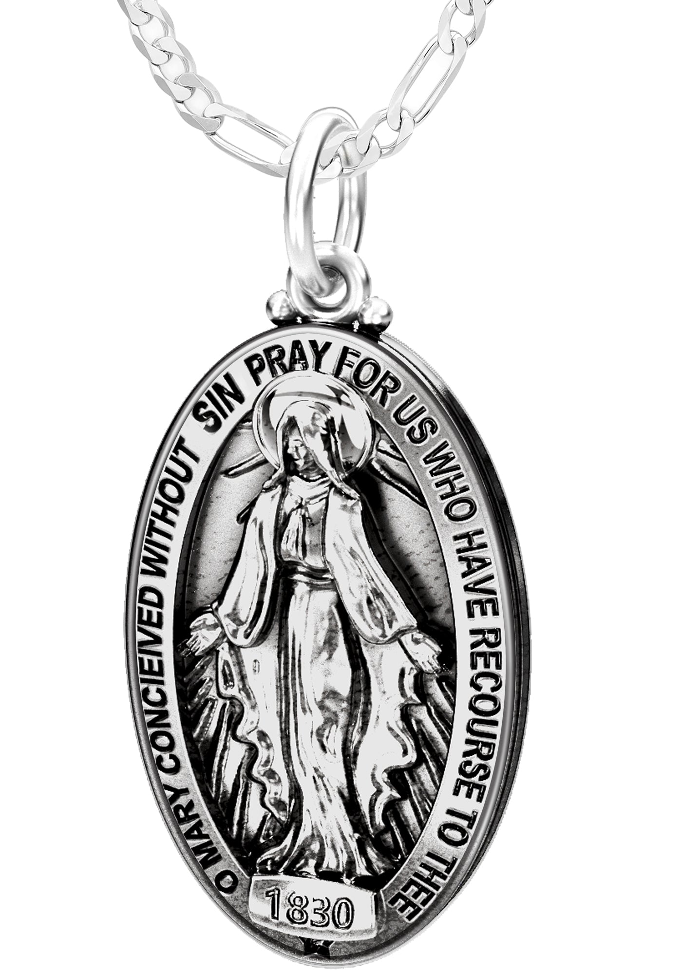 Virgin Mary Charm Antiqued Sterling Silver Virgin Mary Charm Antiqued Sterling Silver