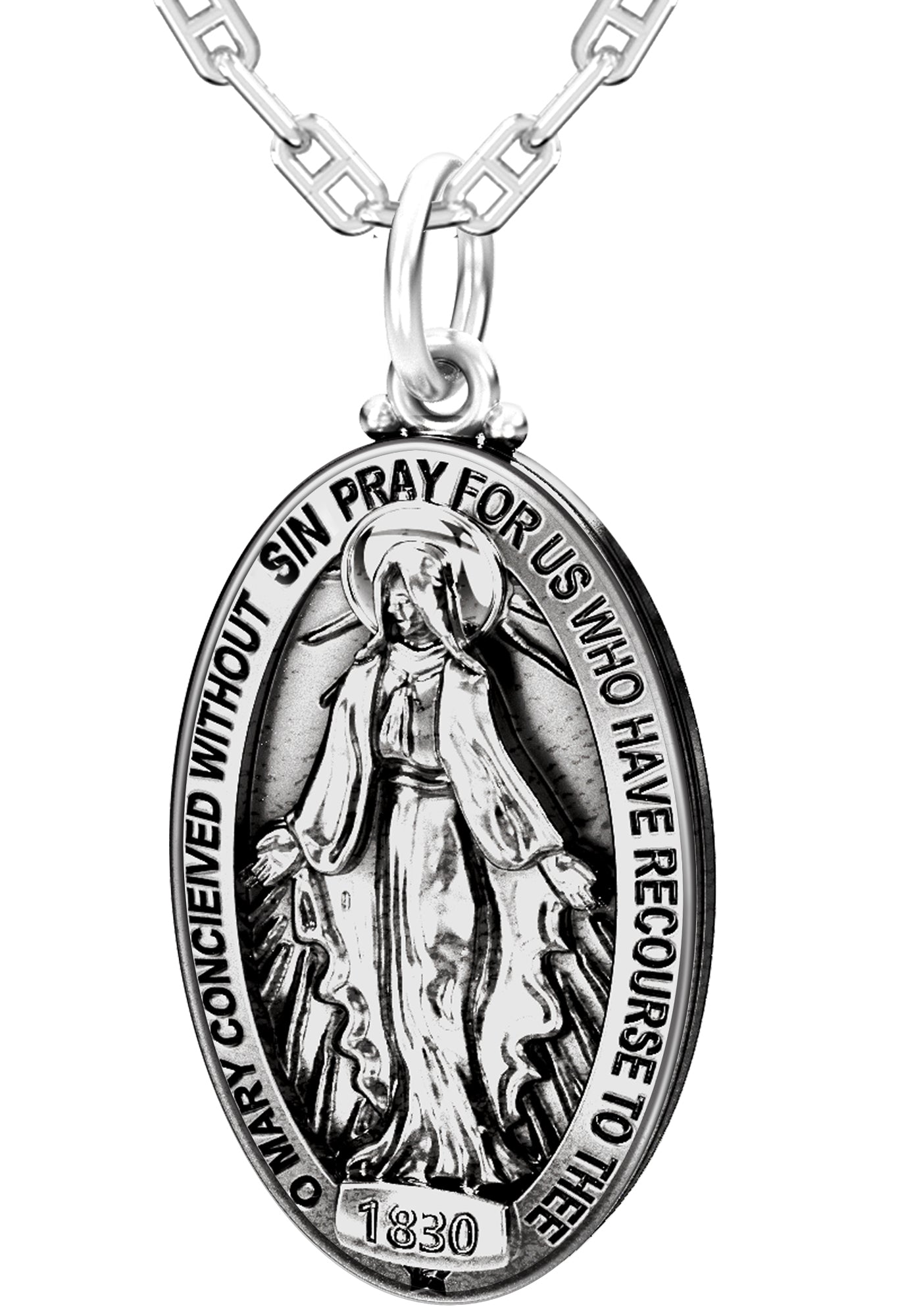 Silver 925 Two-Toned Virgin Mary Pendant Necklace - GMP00008RG | Silver  Palace Inc.