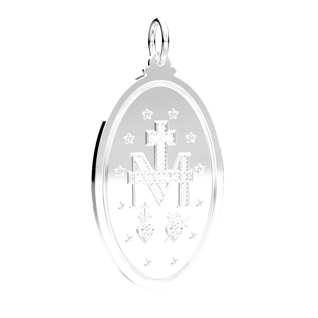 Virgin Mary Necklace - Pendant Necklace Of 0.925 Silver 32mm