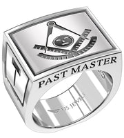 Masonic Customizable Men's 925 Sterling Silver Solid Back Past Master Ring - US Jewels