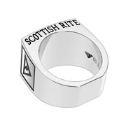 Masonic Men's 925 Sterling Silver Solid Back Scottish Rite Ring - US Jewels