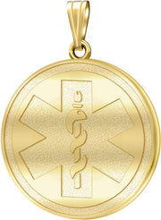 Medical Alert Necklace With Engravable Pendant - Full View