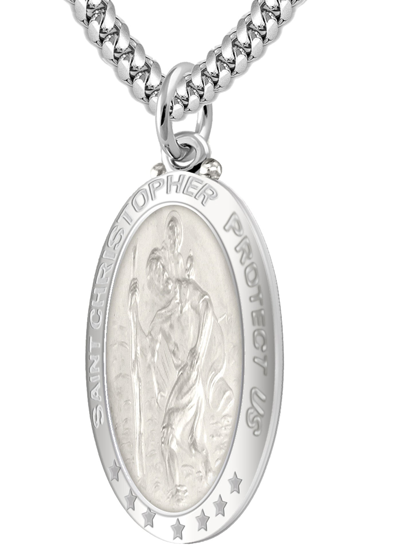 Large Saint Christopher Necklace, Personalised, .925 Stg Silver | Heavens  Blessings