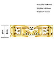 Men's 10K or 14K Gold Irish Celtic Claddagh Wedding Ring Band - US Jewels