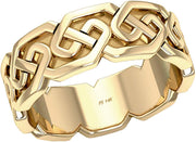 Men's 10K or 14K Gold Irish Celtic Endless or Love Knot Wedding Ring Band - US Jewels