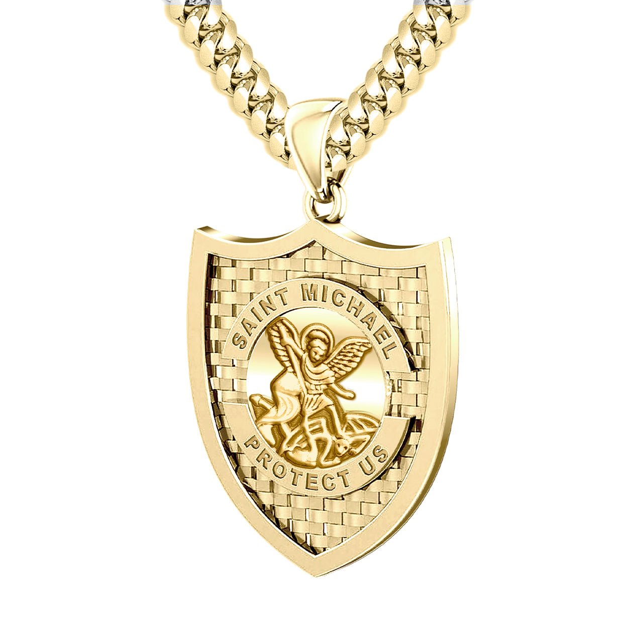 Gold saint on sale medallion necklace