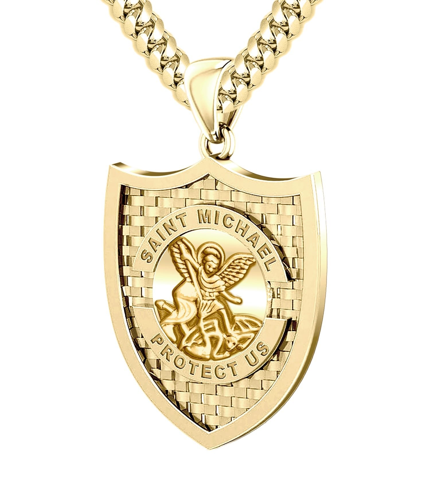 St michael protect us gold deals pendant