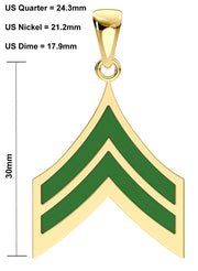 Men's 10k or 14k Yellow or White Gold Corporal US Army Pendant - US Jewels