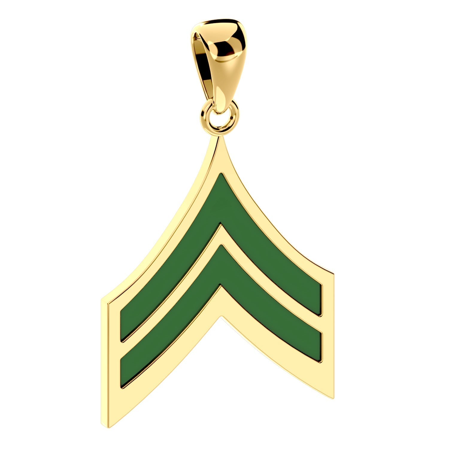 Men's 10k or 14k Yellow or White Gold Corporal US Army Pendant - US Jewels