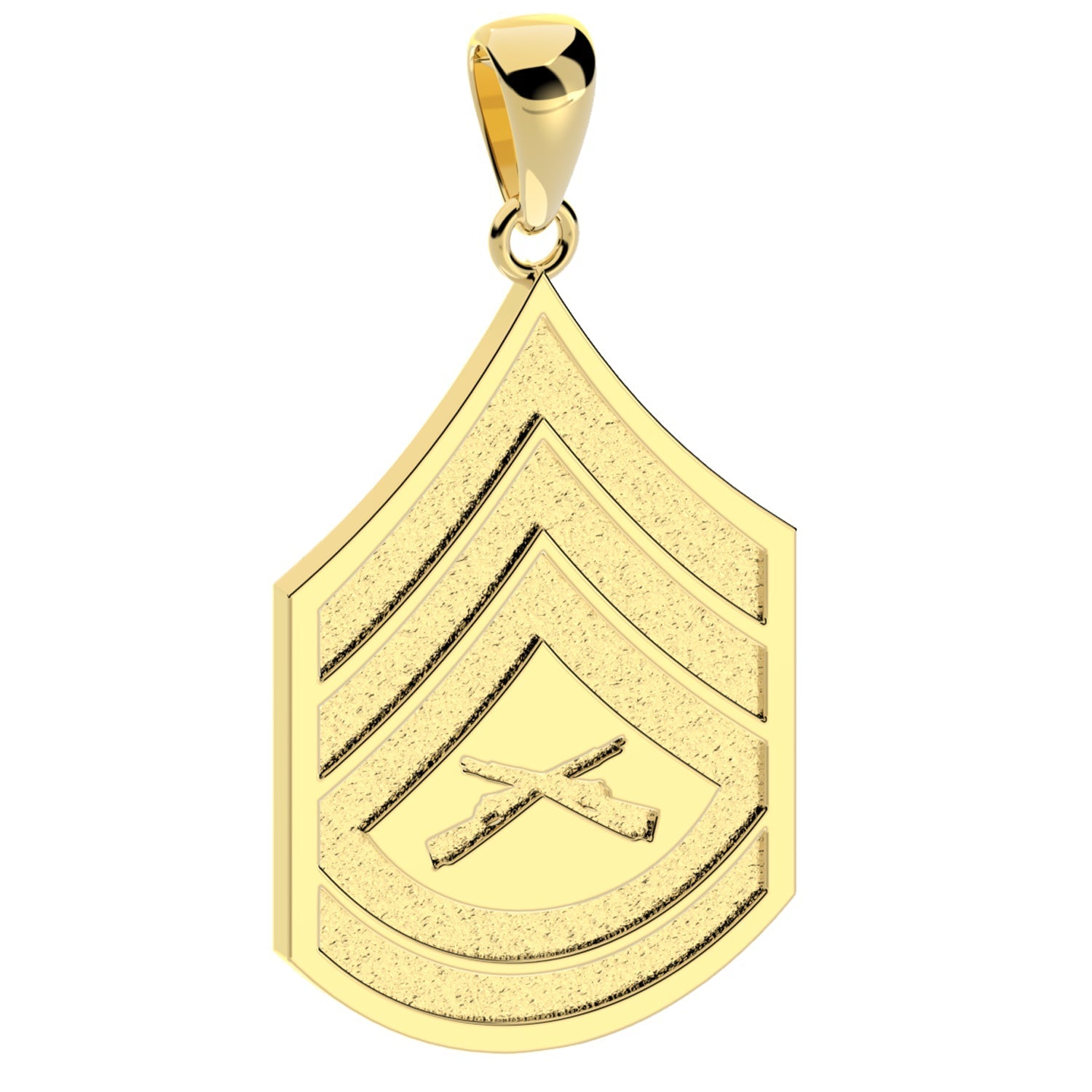 Men's 10k or 14k Yellow or White Gold Gunnery Sergeant US Marine Corps Pendant - US Jewels