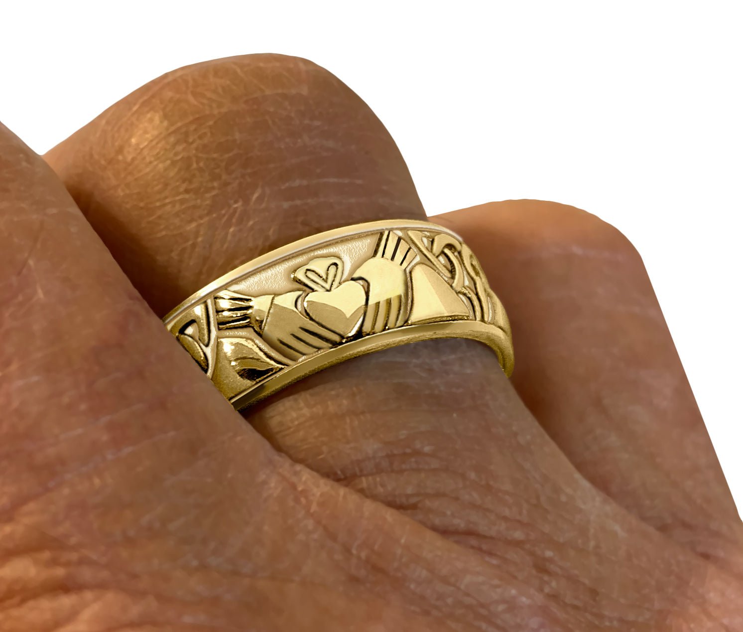 Mens Gold 3/4ct Three Stone Diamond Anniversary Ring 14K Yellow Gold