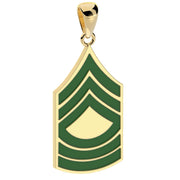 Men's 10k or 14k Yellow or White Gold Master Sergeant US Army Pendant - US Jewels