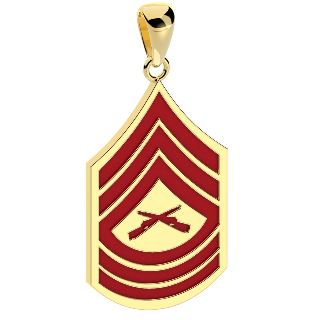 Men's 10k or 14k Yellow or White Gold Master Sergeant US Marine Corps Pendant - US Jewels
