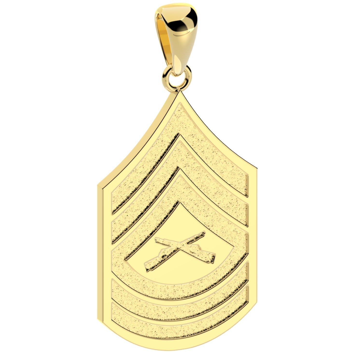 10k or 14k Yellow Gold Master Sergeant USMC Pendant Officially