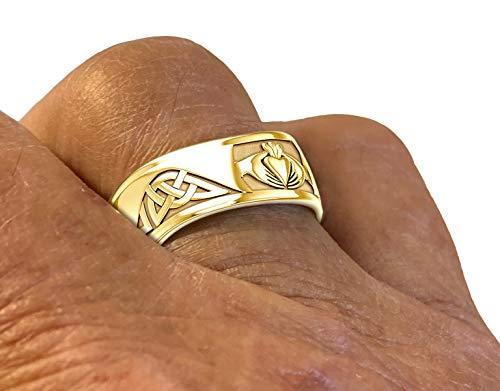 Claddagh Ring - Irish Claddagh Knot Ring 10k or 14k For Men