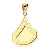 Men's 10k or 14k Yellow or White Gold Private First Class US Army Pendant - US Jewels
