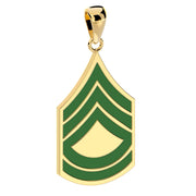 Men's 10k or 14k Yellow or White Gold Sergeant 1st Class US Army Pendant - US Jewels