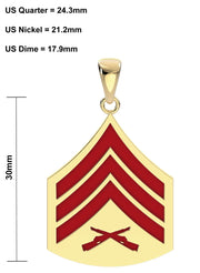 Men's 10k or 14k Yellow or White Gold Sergeant US Marine Corps Pendant - US Jewels