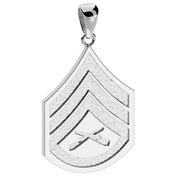 Men's 10k or 14k Yellow or White Gold Staff Sergeant US Marine Corps Pendant - US Jewels